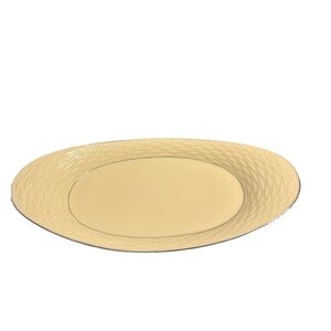Lenox Ivory Basket Weave Tray Platter Platinum Trim  Buddha & elephants not inc